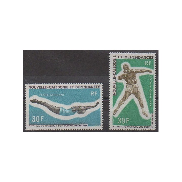 Acheter ces timbres de Nouvelle-Calédonie de l'année 1969 (No PA106/PA107).