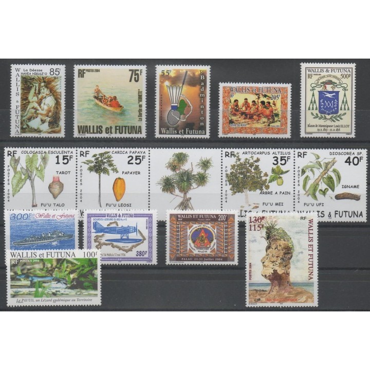 Stamps  - Wallis and Futuna - Complete year - 2004 - Nb 614/627 - BF 14/BF 18