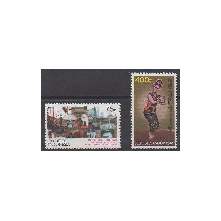 Buy this set of stamps of Indonesia of the year 1990 (Nb 1232/1233).