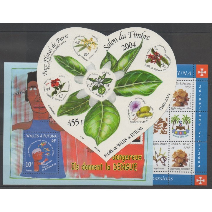 Stamps  - Wallis and Futuna - Complete year - 2004 - Nb 614/627 - BF 14/BF 18