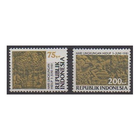 Indonesia - 1981 - Nb 914/915 - Art - Environment