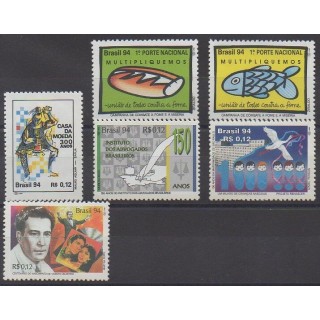 Acheter cette série de timbres du Brésil de l'année 1994 (No 2188/2193).