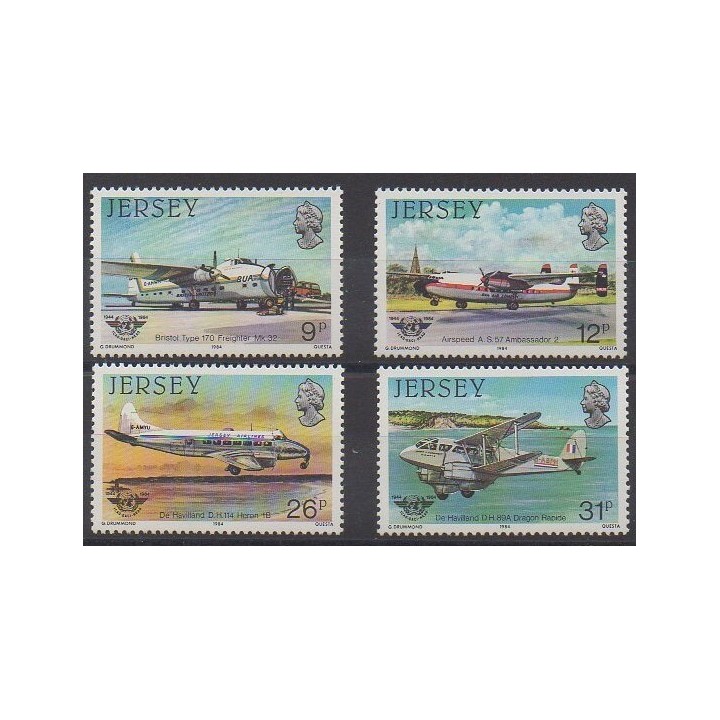 Acheter cette série de timbres de l'île de Jersey de l'année 1984 (No 324/327).