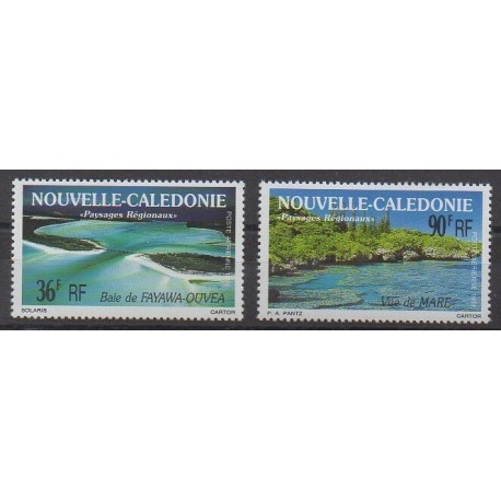 Nouvelle-Calédonie - Poste aérienne - 1991 - No PA276/PA277 - Sites