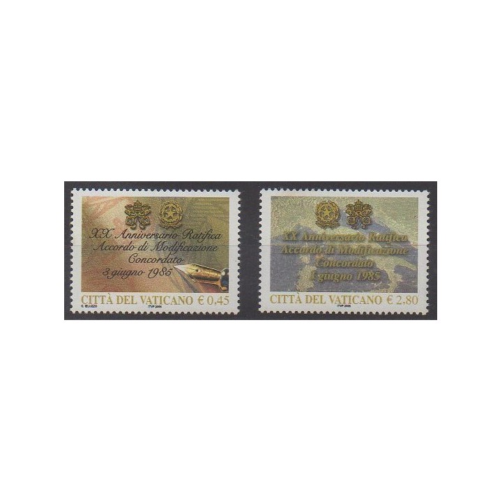Acheter cette série de timbres du Vatican de l'année 2005 (No 1368/1369).