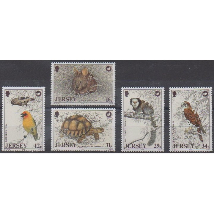 Acheter cette série de timbres de l'île de Jersey de l'année 1988 (No 436/440).