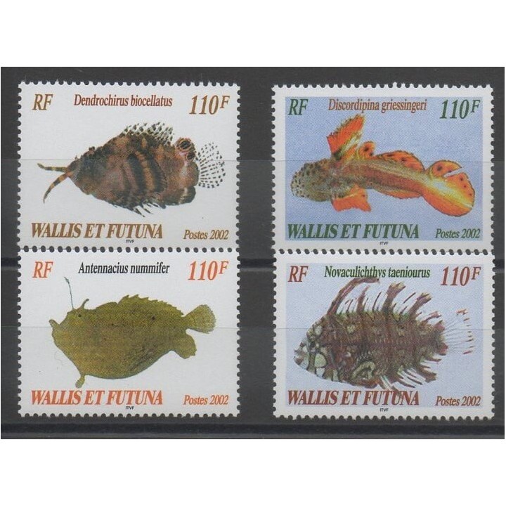 Timbres - Wallis et Futuna  - 2002 - No 583/586 - poissons