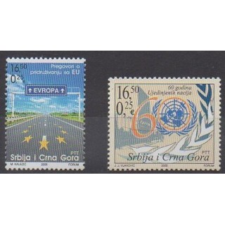 Buy this set of stamps of Yugoslavia (Serbia and Montenegro) of the year 2005 (Nb 3137/3138).