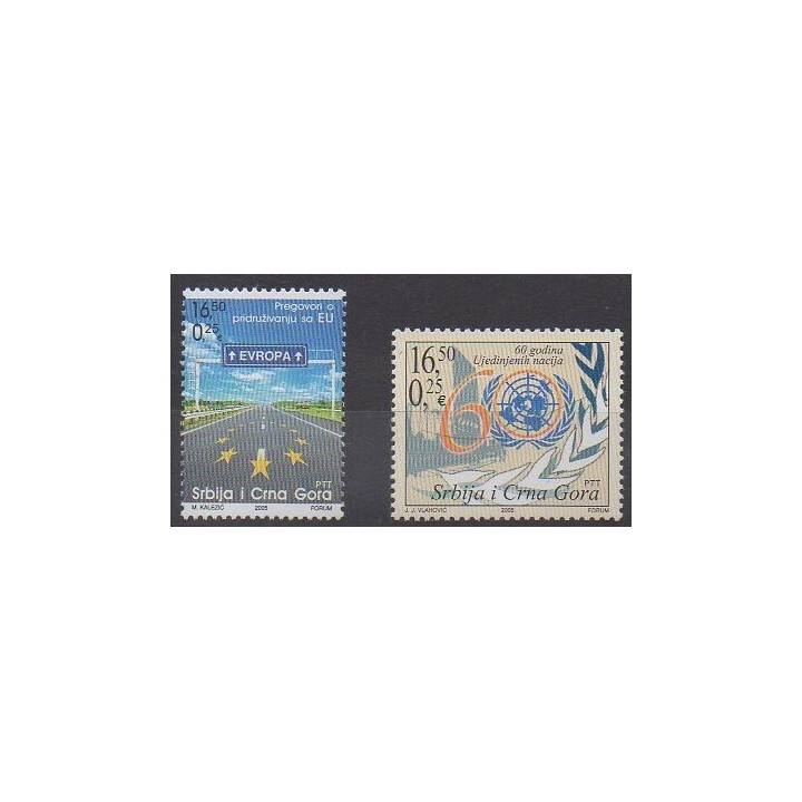 Acheter cette série de timbres de Yougoslavie (Serbie et Monténégro) de l'année 2005 (No 3137/3138).