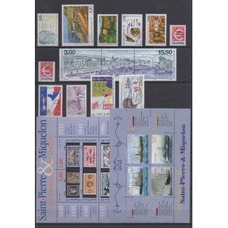 Acheter les timbres et les 2 blocs-feuillets de Saint-Pierre et Miquelon de l'année 1999 (No 686/705 - BF6/BF7 - PA79).