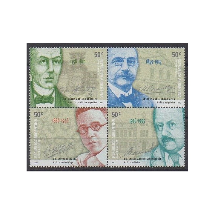 Acheter cette série de timbres d'Argentine de l'année 2002 (No 2307/2310).