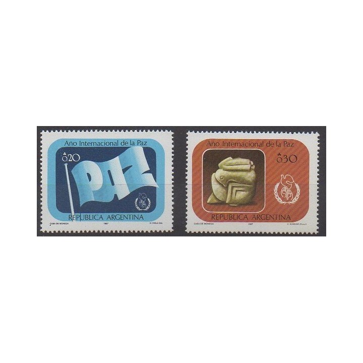 Acheter cette série de timbres d'Argentine de l'année 1987 (No 1564/1565).