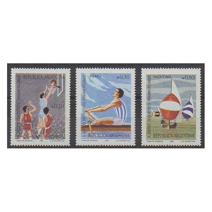 Acheter cette série de timbres d'Argentine de l'année 1987 (No 1598/1600).