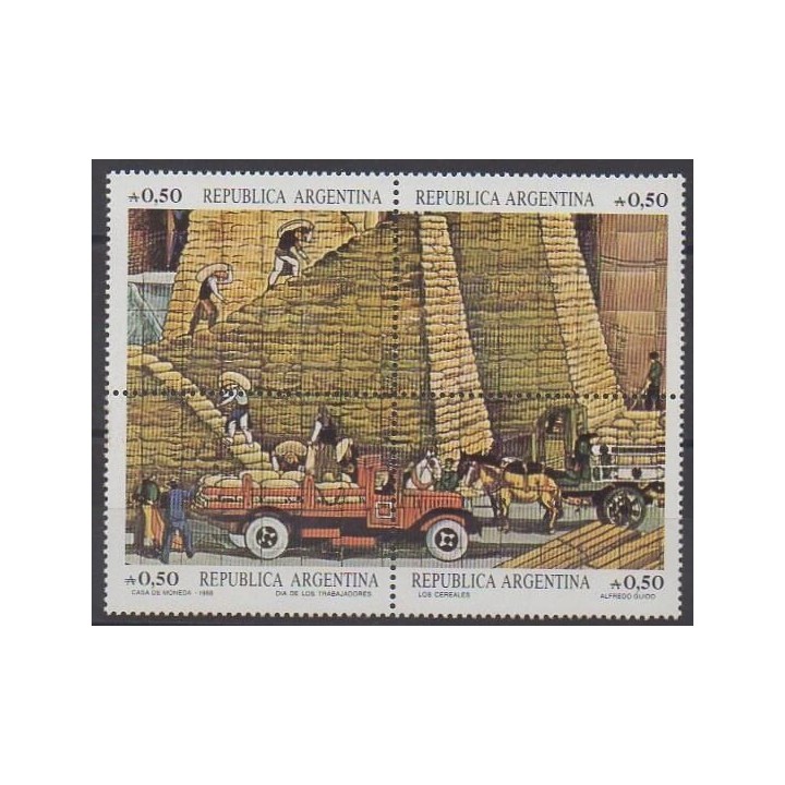 Acheter cette série de timbres d'Argentine de l'année 1988 (No 1623/1626).