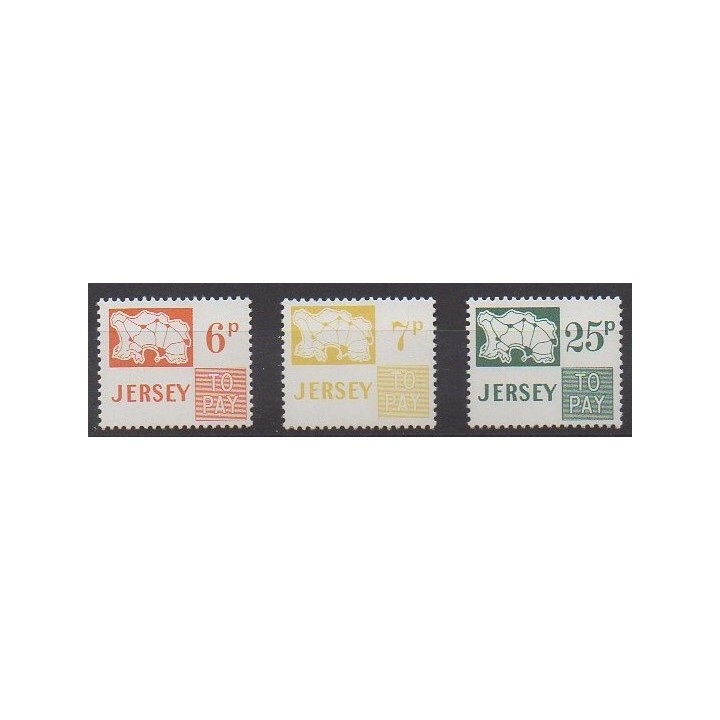 Acheter cette série de timbres de l'île de Jersey de l'année 1974 (No T15/T17).