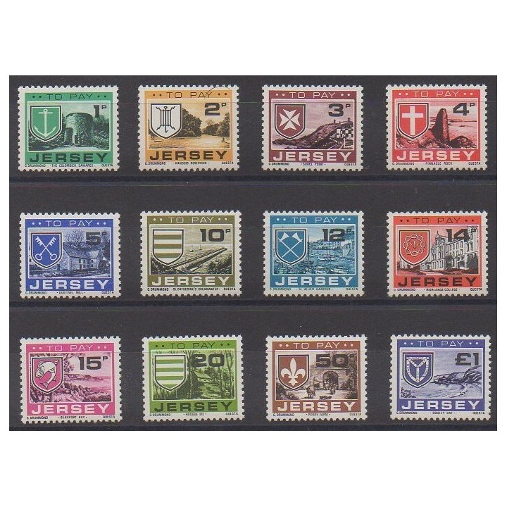 Acheter cette série de timbres de l'île de Jersey de l'année 1978 (No T21/T32).