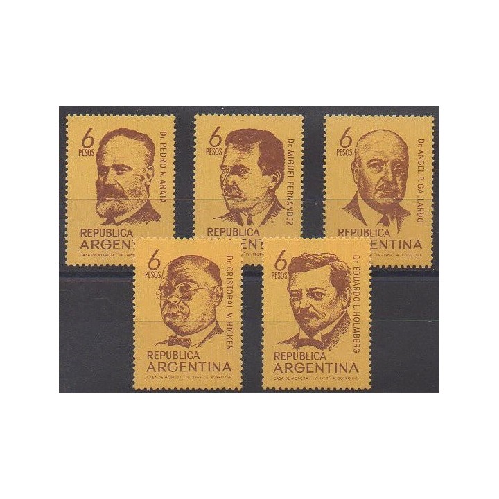 Acheter cette série de timbres d'Argentine de l'année 1969 (No 840/844).