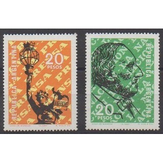 Acheter cette série de timbres d'Argentine de l'année 1969 (No 850/851).