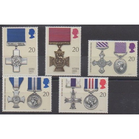 Grande-Bretagne - 1990 - No 1484/1488 - Monnaies, billets ou médailles