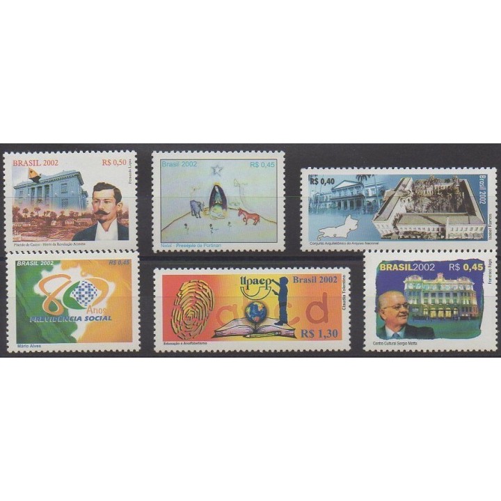 Acheter cette série de timbres du Brésil de l'année 2002 (No 2797/2802).