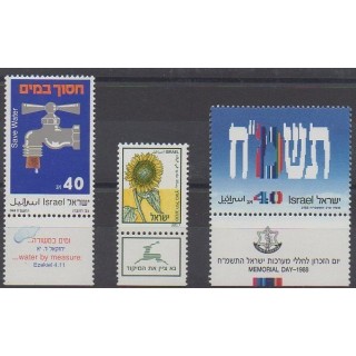Acheter cette série de timbres d'Israël de l'année 1988 (No 1027/1029).