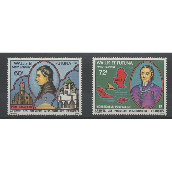Timbres - Wallis et Futuna - Poste aérienne - 1978 - No PA 82/PA 83 - religion