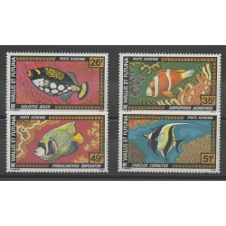 Wallis et Futuna - Poste aérienne - 1978 - No PA76/PA79 - poissons