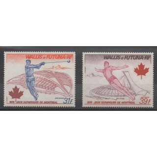 Timbres - Wallis et Futuna - Poste aérienne - 1976 - No PA 72/PA 73 - jeux olympiques d'été