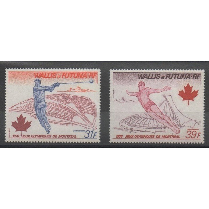 Stamps - Wallis and Futuna - Airmail - 1976 - Nb PA 72/PA 73 - summer olympics
