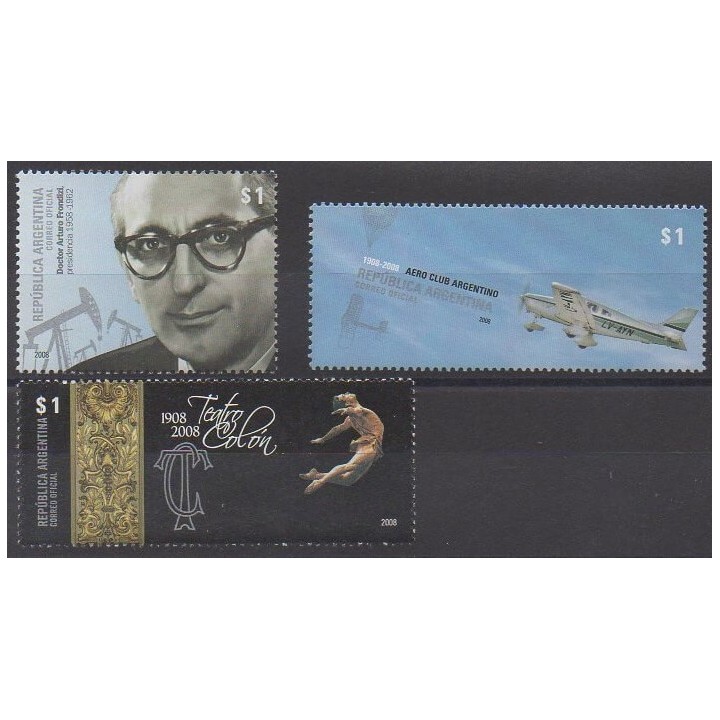 Acheter cette série de timbres d'Argentine de l'année 2008 (No 2725/2727).