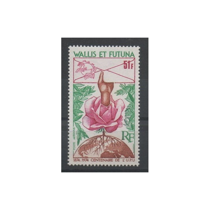 Timbres - Wallis et Futuna - Poste aérienne - 1974 - No PA 58 - fleurs