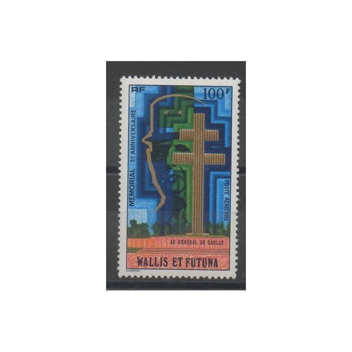 Timbres - Wallis et Futuna - Poste aérienne - 1977 - No PA 74 - De Gaulle