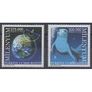 Buy this set of stamps of Turkey of the year 2000 (Nb 2938/2939).