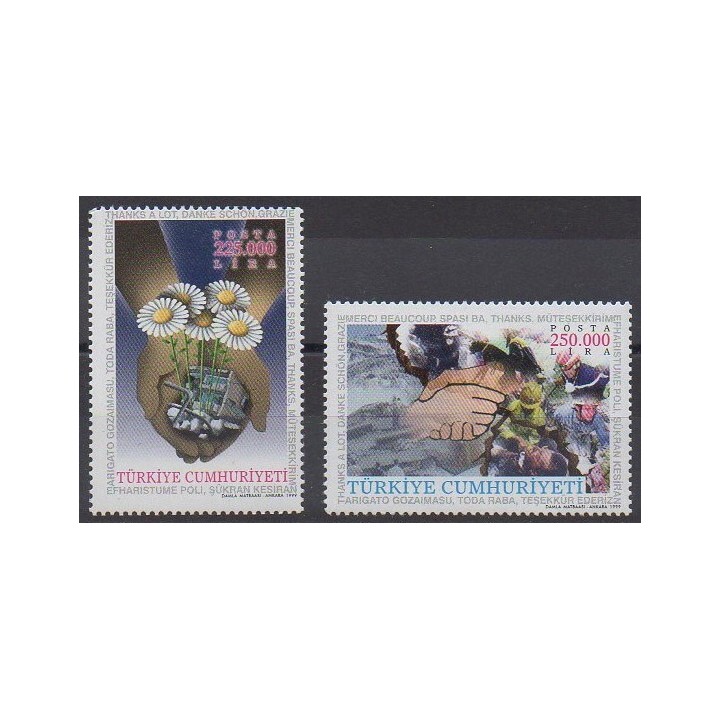 Buy this set of stamps of Turkey of the year 1999 (Nb 2930/2931).