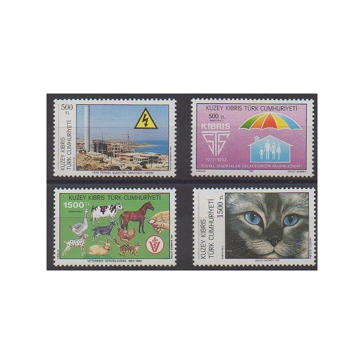 Buy this set of stamps of Turkey - Northern Cyprus of the year 1992 (Nb 313/316).