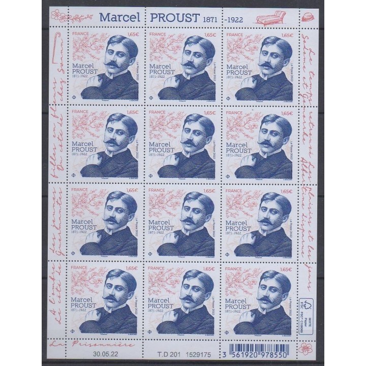 Buy this souvenir sheet  of France of the year 2022 (Nb F74 - Marcel Proust).
