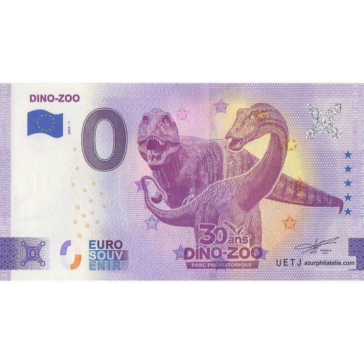Billet souvenir touristique - 2022-1 - Dino-Zoo - (Doubs)