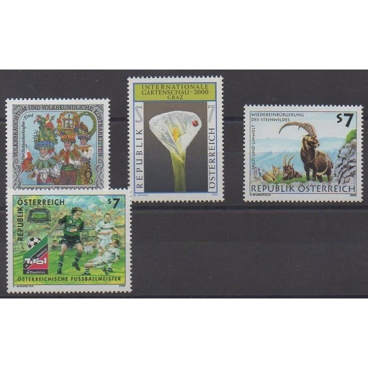 Acheter cette série de timbres d'Autriche de l'année 2000 (No 2131/2134).