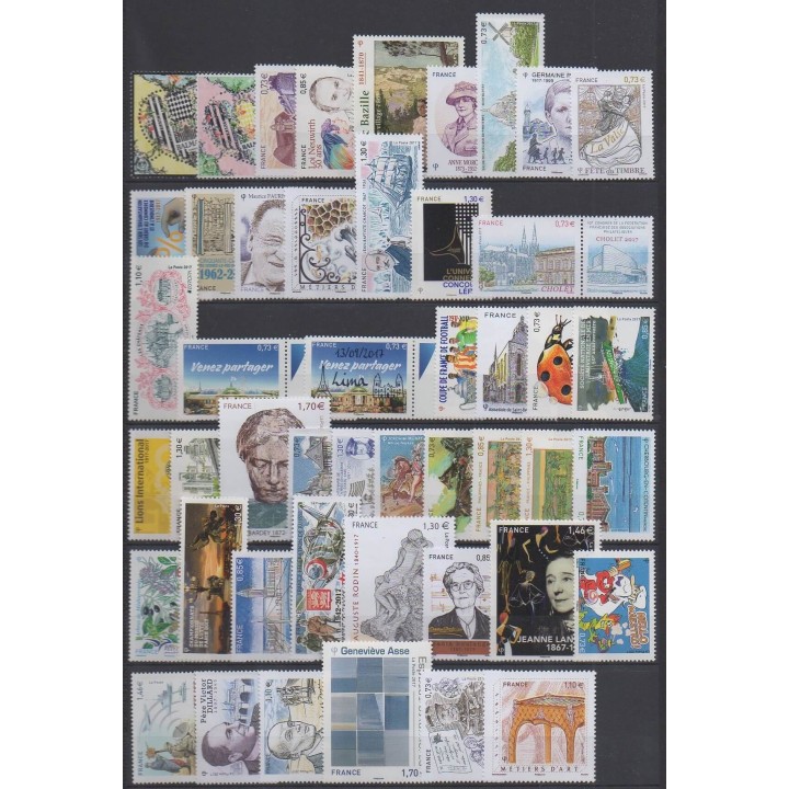 Buy the stamps and the 14 souvenir sheets of France of the year 2017 (Nb 5116/5197 - BF138/BF140).