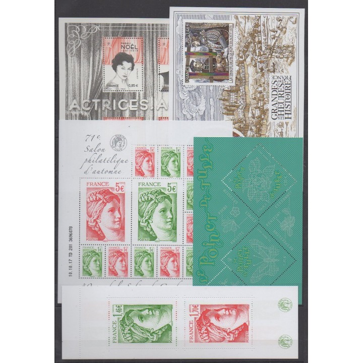 Acheter les timbres et les 14 blocs-feuillets de France  de l'année 2017 (No 5116/5197 - BF138/BF140).