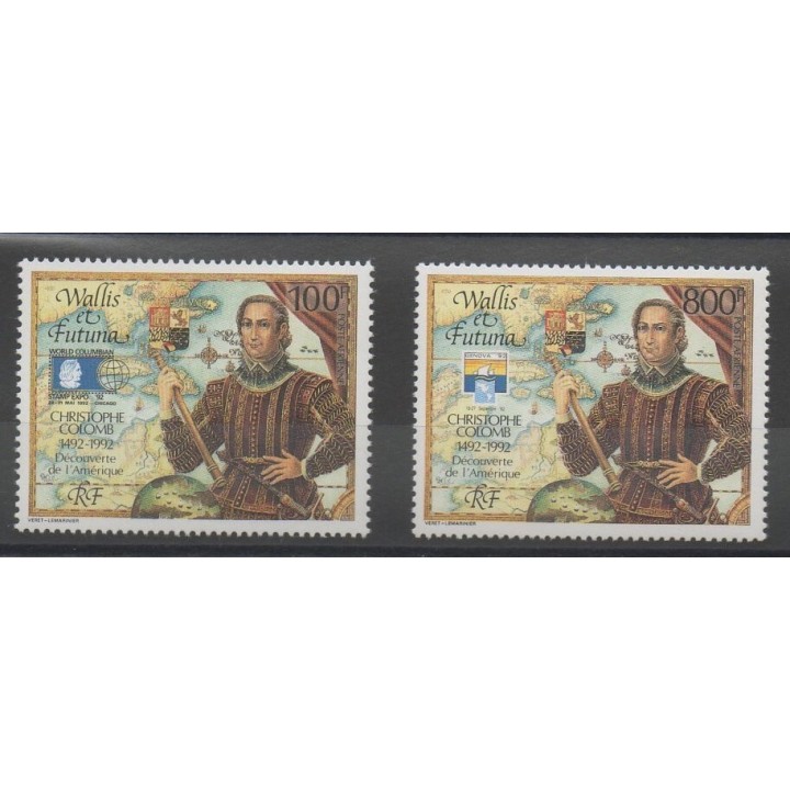 Stamps - Wallis and Futuna - Airmail - 1992 - Nb PA 173/PA 174 - Christophe Colomb