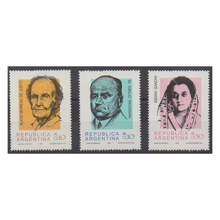 Acheter cette série de timbres d'Argentine de l'année 1986 (No 1536/1538).