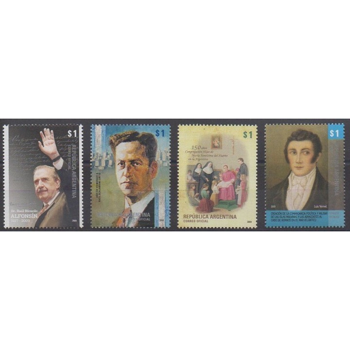 Acheter cette série de timbres d'Argentine de l'année 2009 (No 2786/2789).