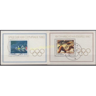 Timbres - Thème jeux olympiques d'été - Allemagne orientale (RDA) - 1980 - No BF 55 - BF 58