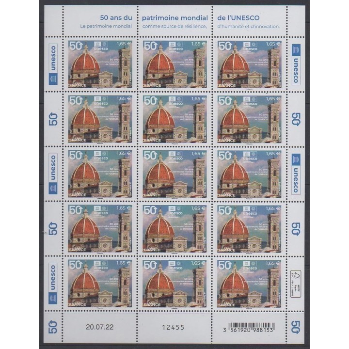 Acheter ce feuillet de France de l'année 2022 (No F4(Service) - Unesco).