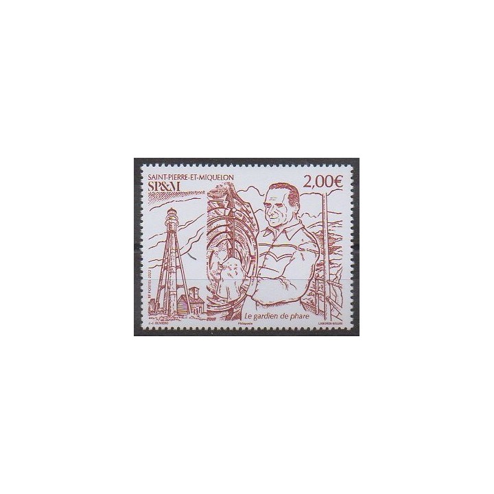 Acheter ce timbre de Saint-Pierre et Miquelon de l'année 2022 (Le gardien de phare).