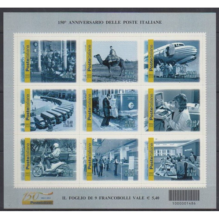 Acheter cette série de timbres d'Italie de l'année 2012 (No 3288/3296).