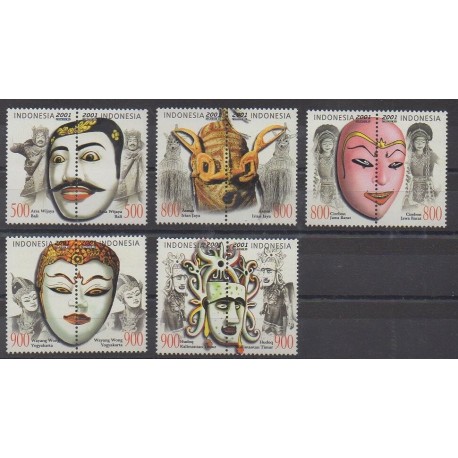 Indonésie - 2001 - No 1836/1845 - Masques ou carnaval