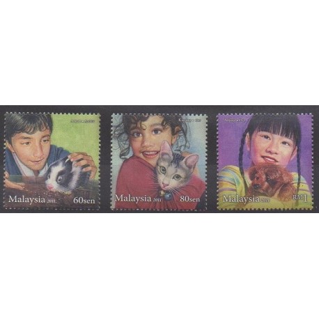 Malaysia - 2011 - Nb 1484/1486 - Childhood - Animals