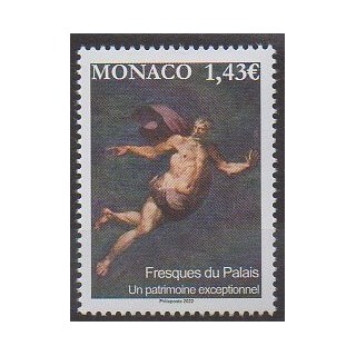 Buy this stamp of Monaco of the year 2022 (Fresques du palais princier).
